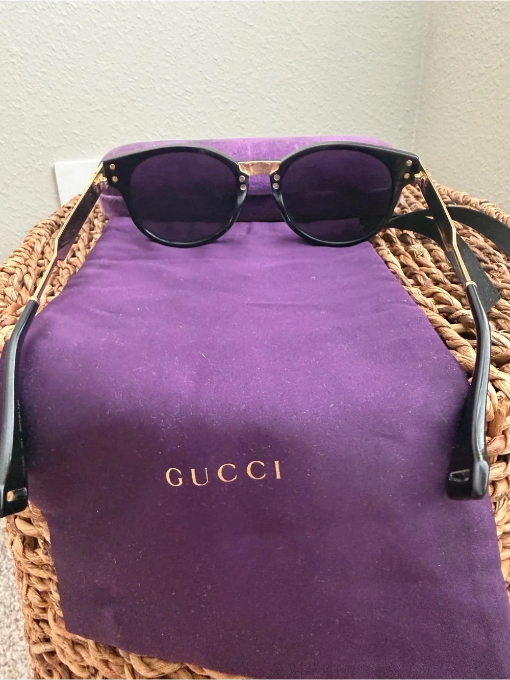 Gucci Men's Sunglasses GG0586SA 001 Black Gold  Lens 55mm Authentic